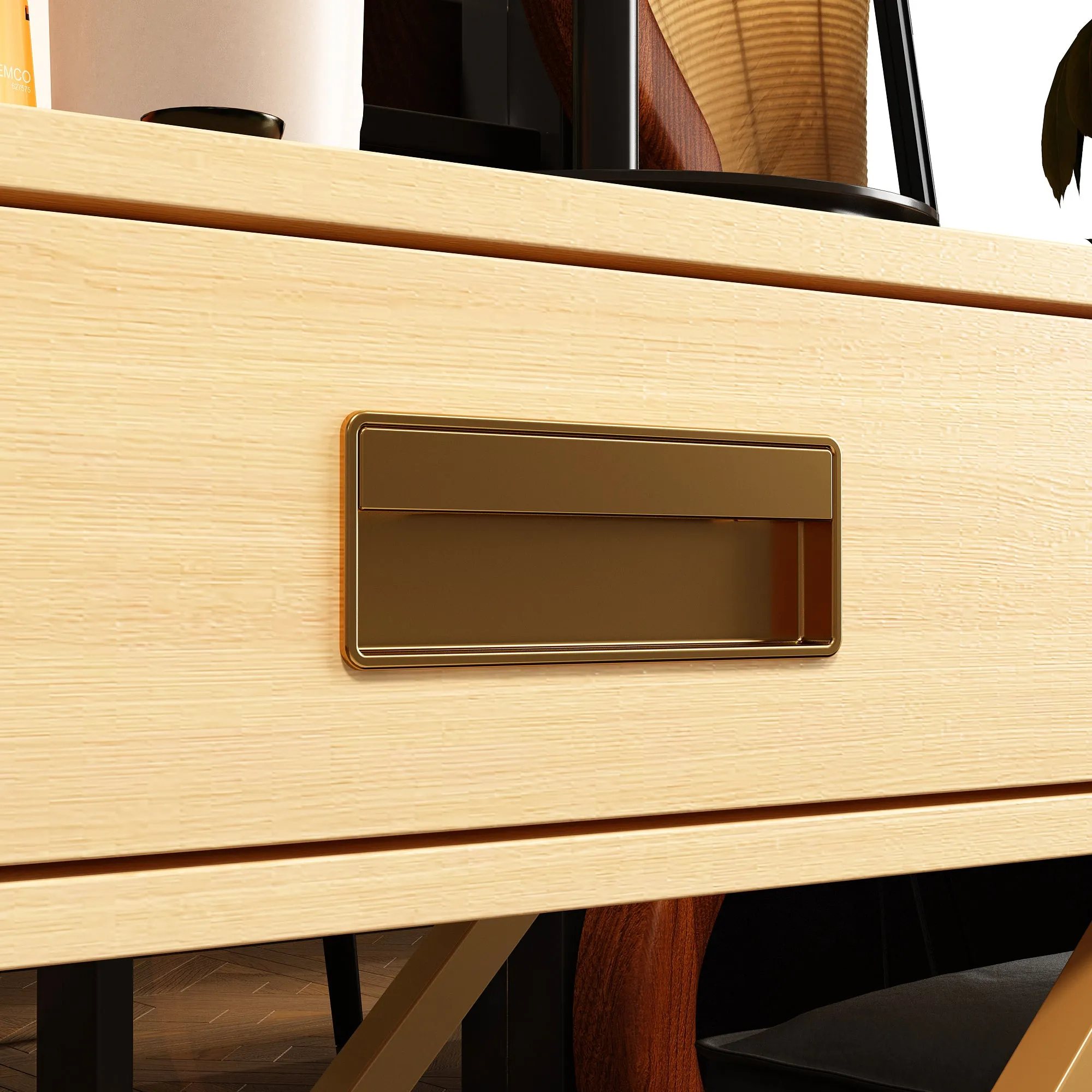 1 Drawer End Table With Crossed Legs