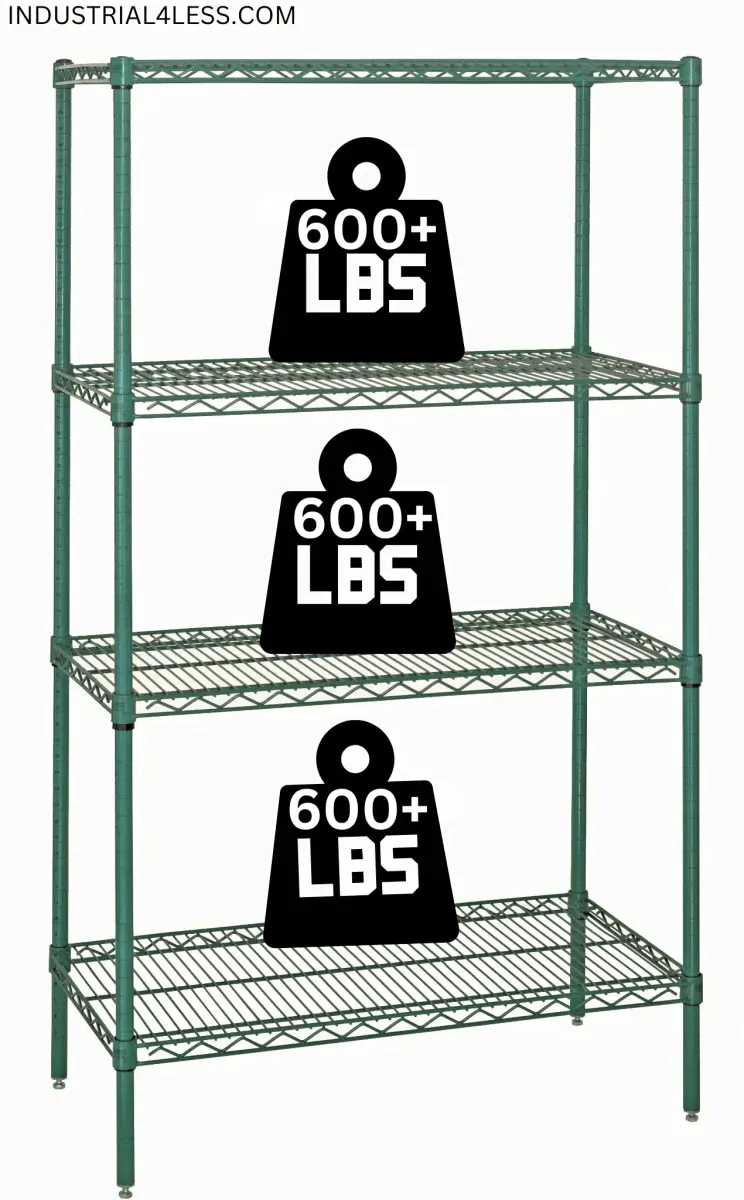 1242G | 12" x 42" Green Epoxy Shelving Unit