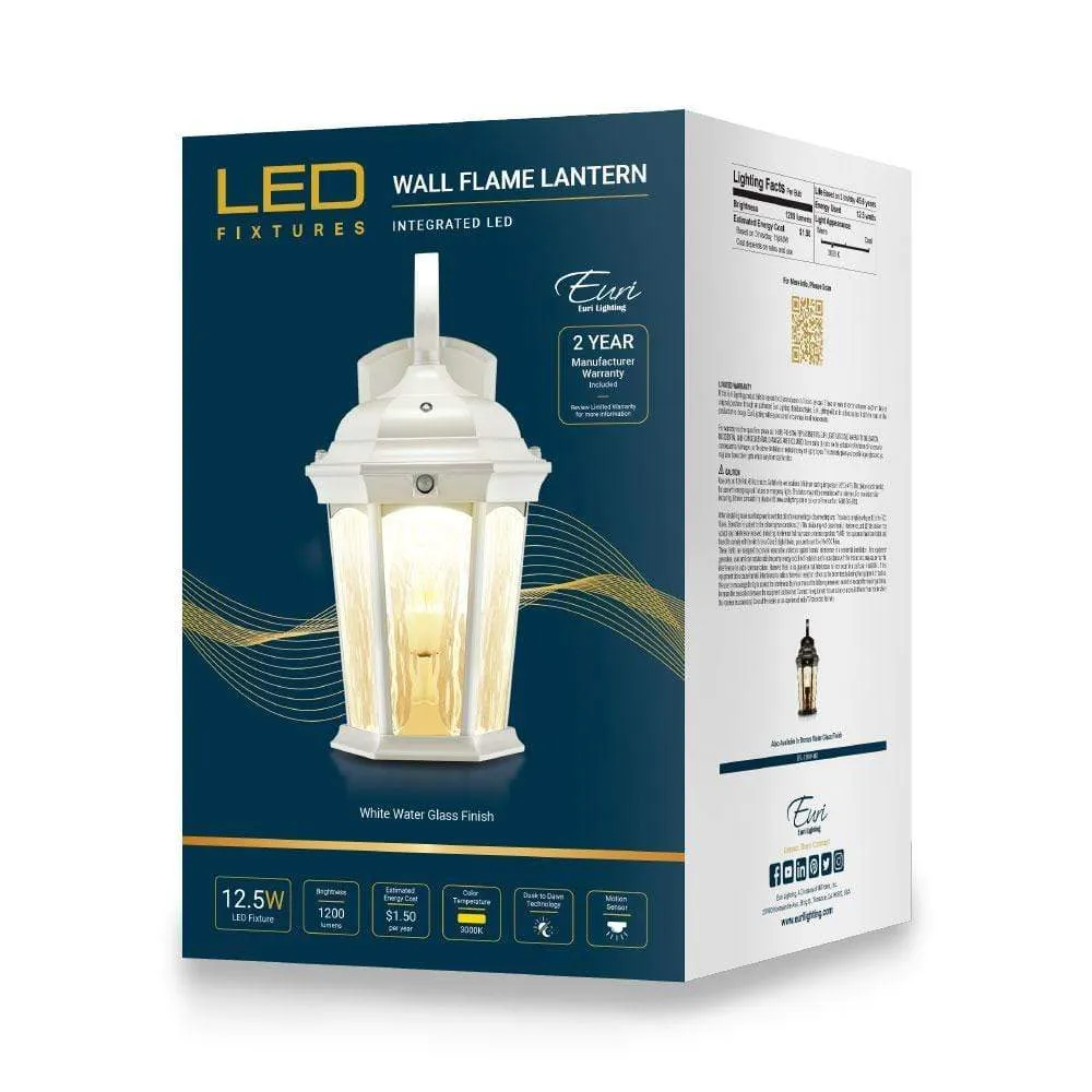12.5W White Outdoor Non-Dimmable LED Integrated Flame Bulb Fixture - 110 Degree Beam - 120V - E12 Base - 1200 Lm - 3000K Warm White