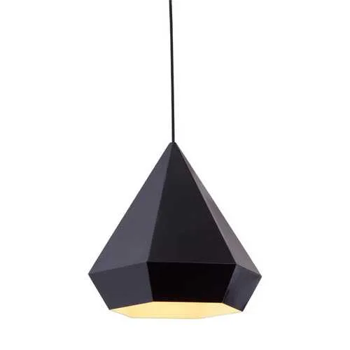 13.8" x 13.8" x 13" Black, Painted Metal, Steel, Ceiling Lamp