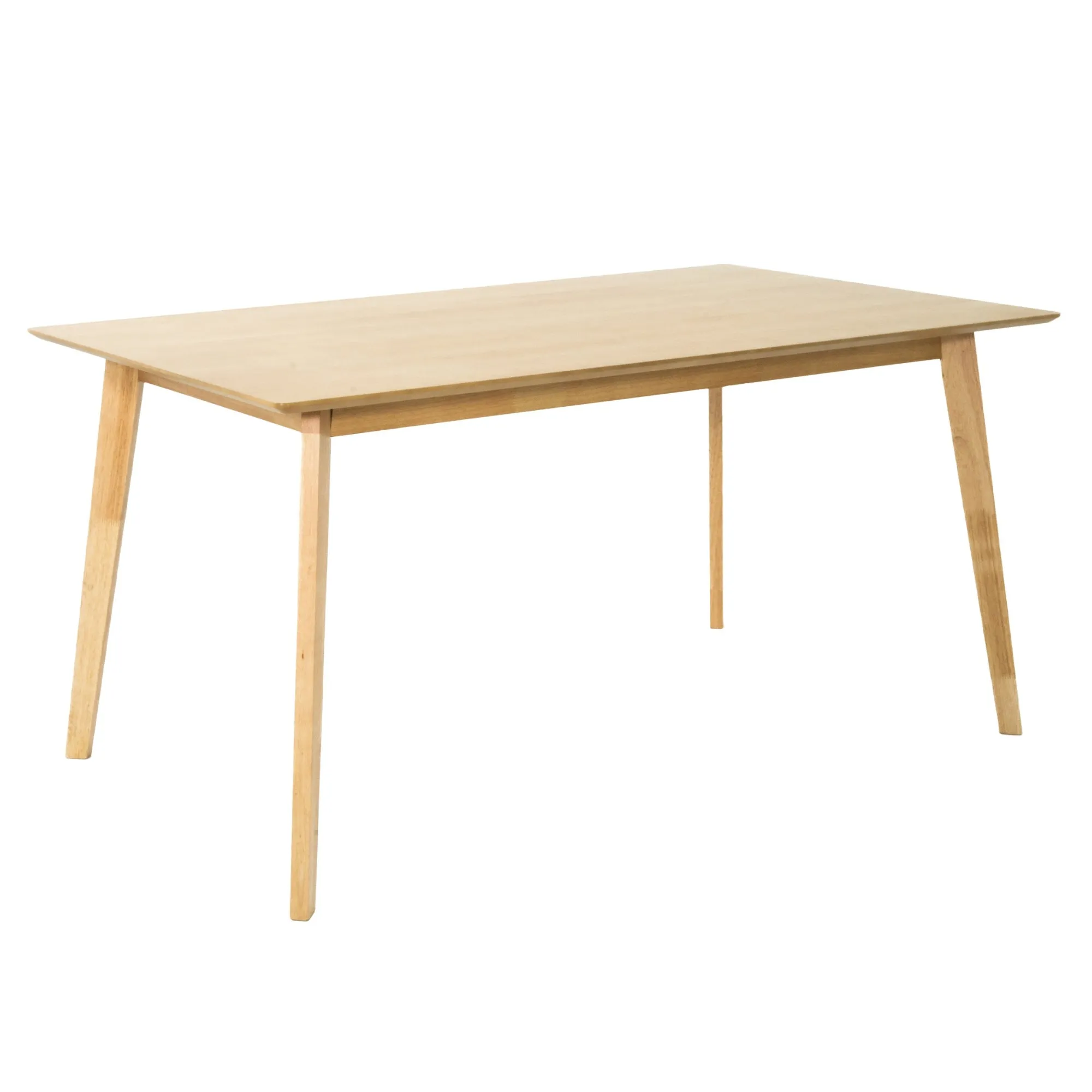 150cm 7pc Dining Set, MDF, Rubberwood, Fabric Seats, Scandinavian Style