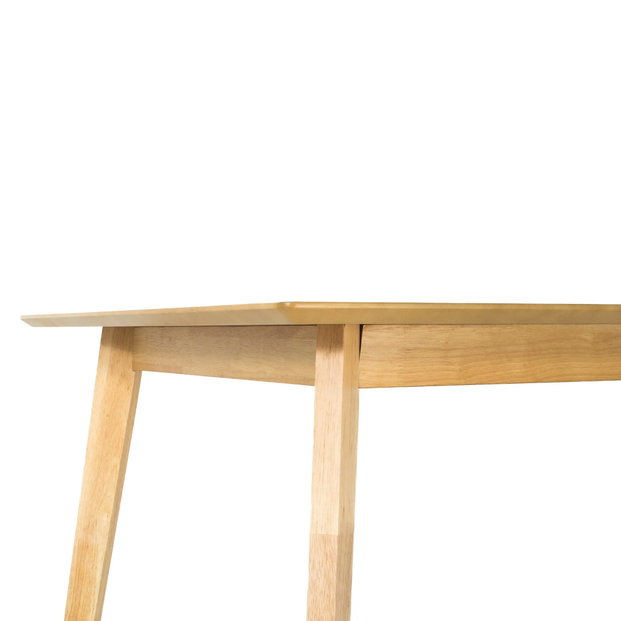 150cm 7pc Dining Set, MDF, Rubberwood, Fabric Seats, Scandinavian Style