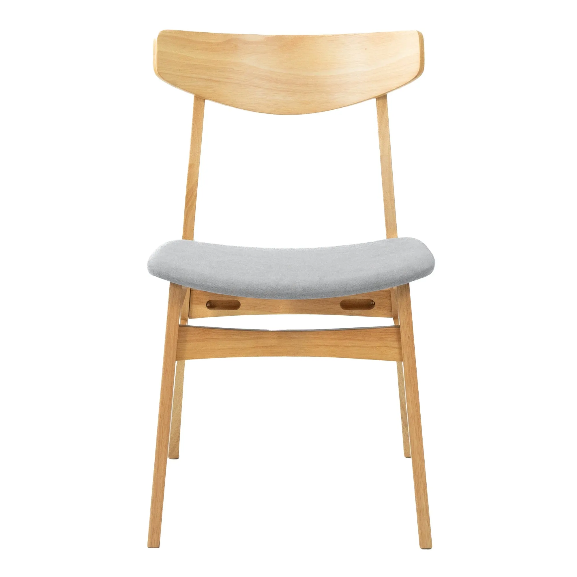 150cm 7pc Dining Set, MDF, Rubberwood, Fabric Seats, Scandinavian Style