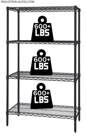 2124B | 21" x 24" Black Epoxy Shelving Unit