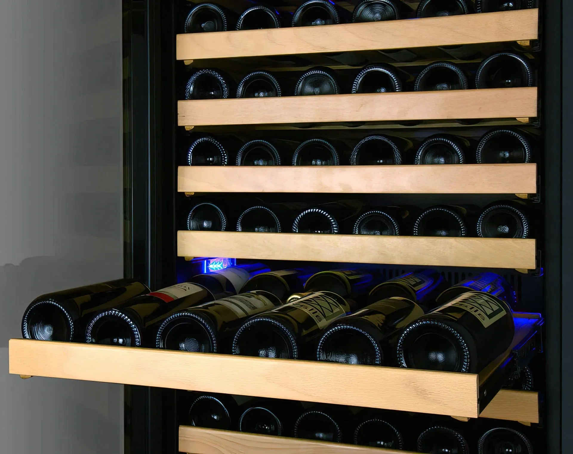 24" Wide FlexCount Classic II Tru-Vino 174 Bottle Single Zone Stainless Steel Left Hinge Wine Refrigerator
