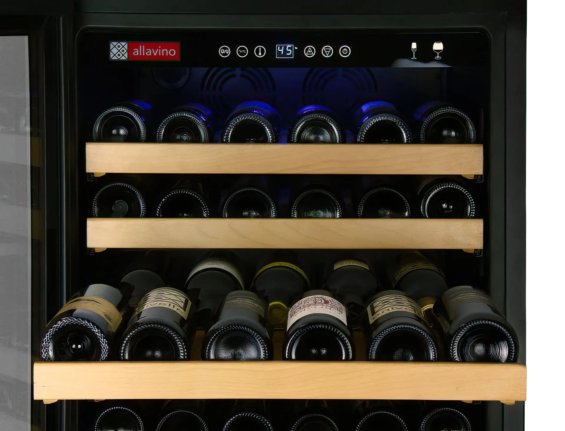 24" Wide FlexCount Classic II Tru-Vino 174 Bottle Single Zone Stainless Steel Left Hinge Wine Refrigerator