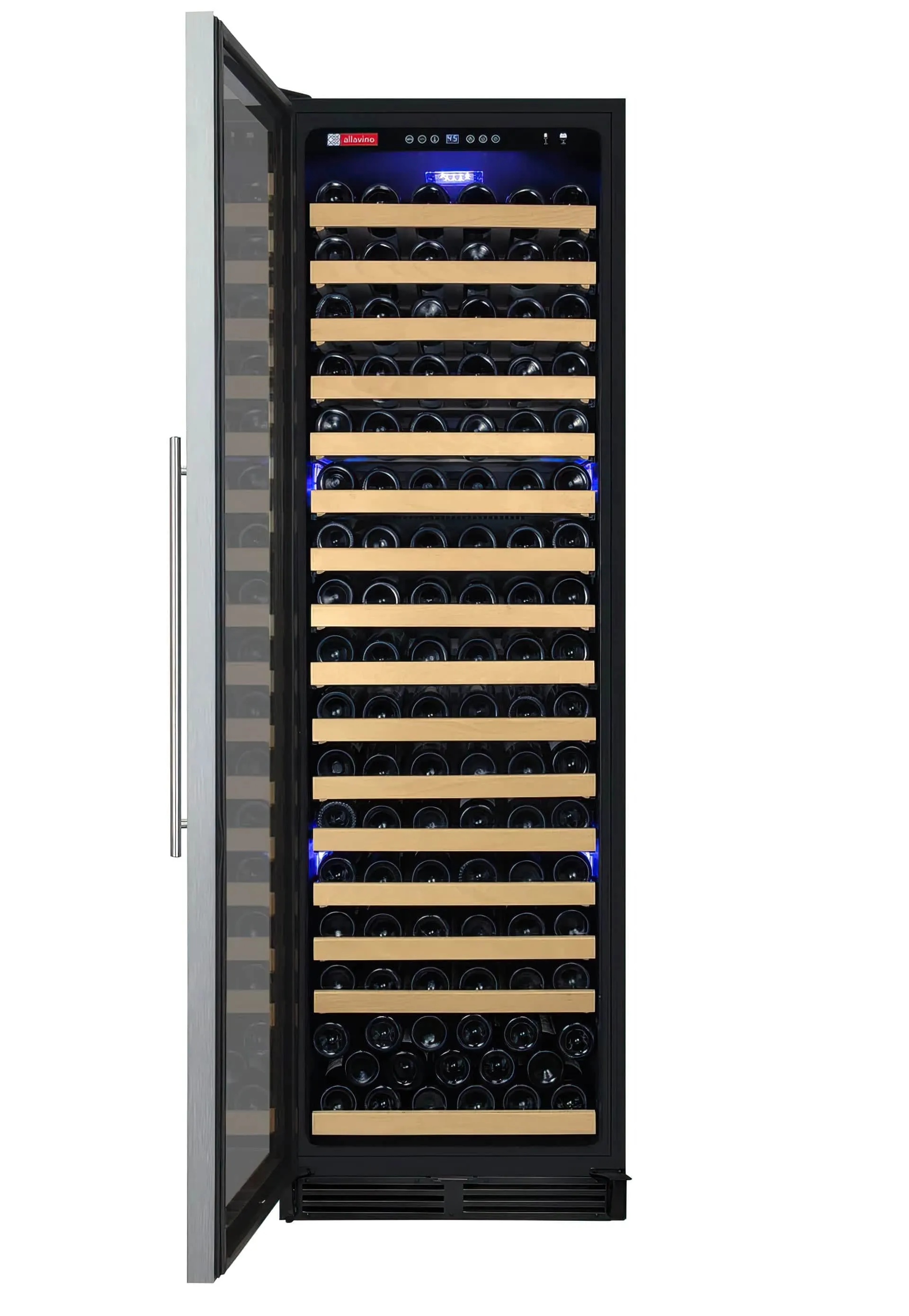24" Wide FlexCount Classic II Tru-Vino 174 Bottle Single Zone Stainless Steel Left Hinge Wine Refrigerator