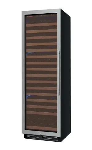 24" Wide FlexCount Classic II Tru-Vino 174 Bottle Single Zone Stainless Steel Left Hinge Wine Refrigerator