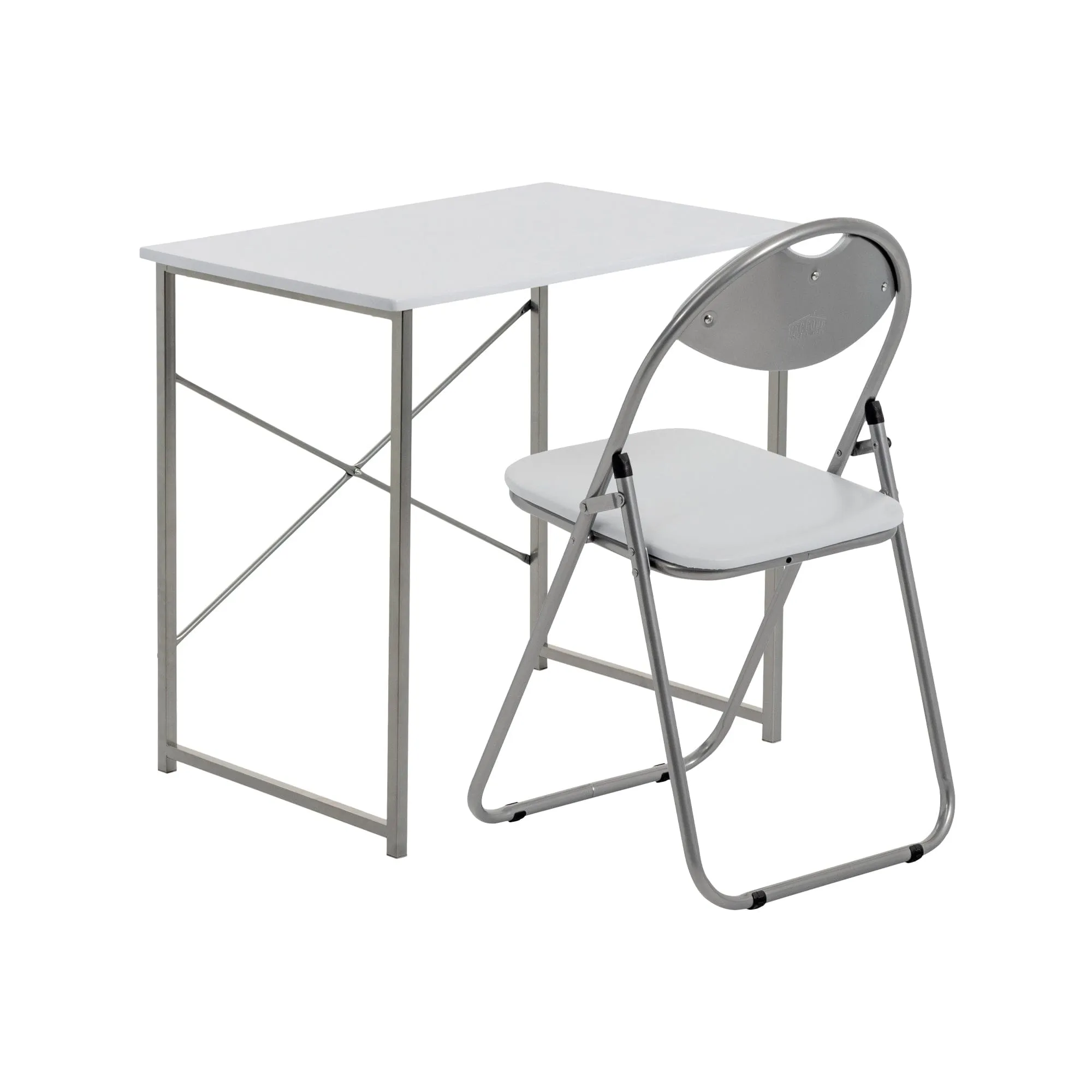 2pc Black Metal Industrial Office Desk & Chair Set - By Harbour Housewares