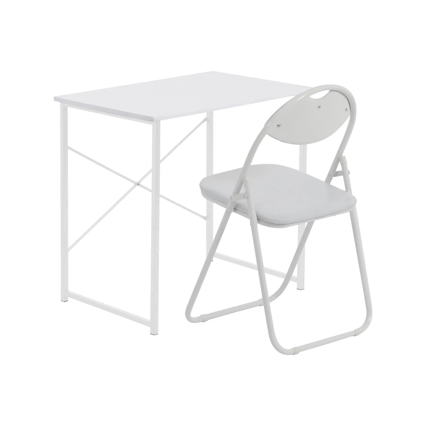 2pc Black Metal Industrial Office Desk & Chair Set - By Harbour Housewares
