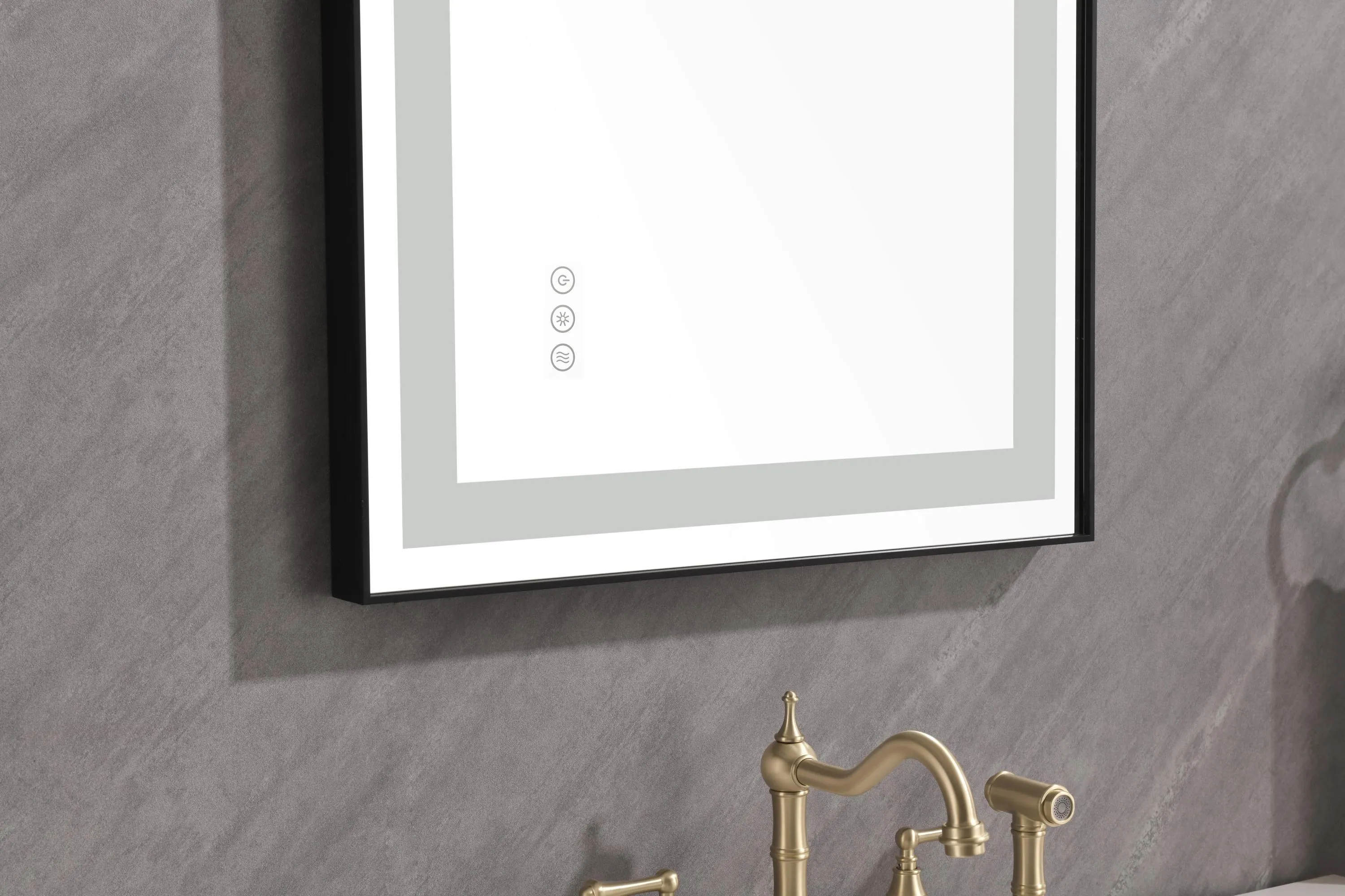 36*24 LED Lighted Bathroom Wall Mounted Mirror with High Lumen Anti-Fog Separately Control
