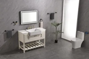 36*24 LED Lighted Bathroom Wall Mounted Mirror with High Lumen Anti-Fog Separately Control