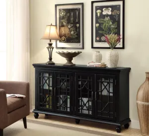 4-door Accent Cabinet Black