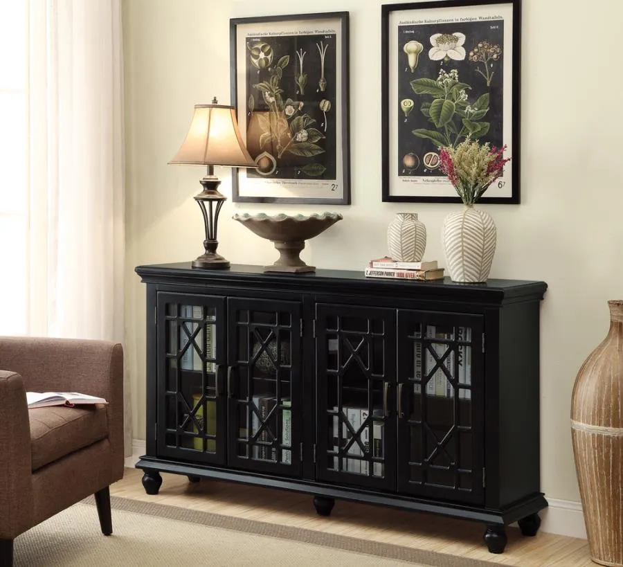 4-door Accent Cabinet Black