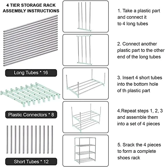 4 Shelves Multipurpose Rack (Heavy PVC Pipe)