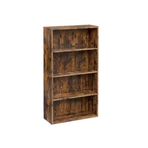 4-Tier Open Bookcase with Adjustable Storage Shelves
