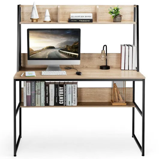 47-Inch Computer Desk Writing Study Table Workstation-Natural