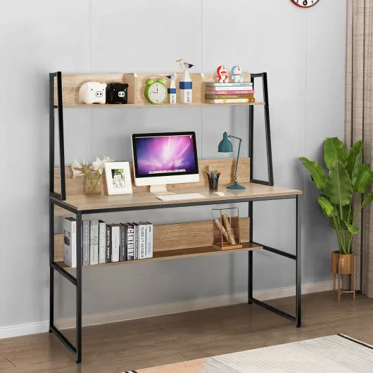 47-Inch Computer Desk Writing Study Table Workstation-Natural
