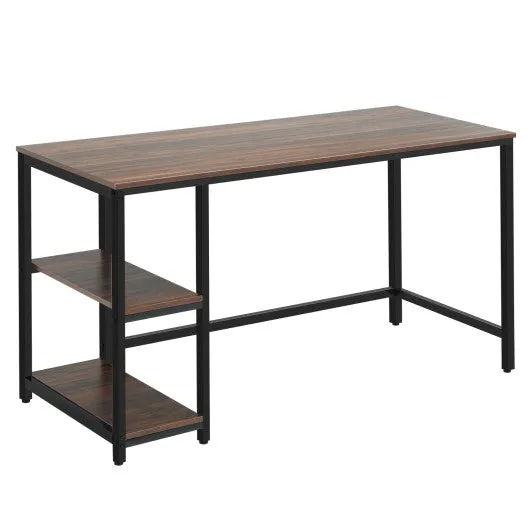 47"/55" Computer Desk Office Study Table Workstation Home with Adjustable Shelf Coffee-L