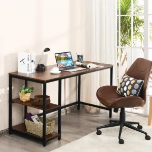 47"/55" Computer Desk Office Study Table Workstation Home with Adjustable Shelf Coffee-L