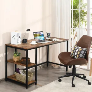 47"/55" Computer Desk Office Study Table Workstation Home with Adjustable Shelf Rustic Brown-L