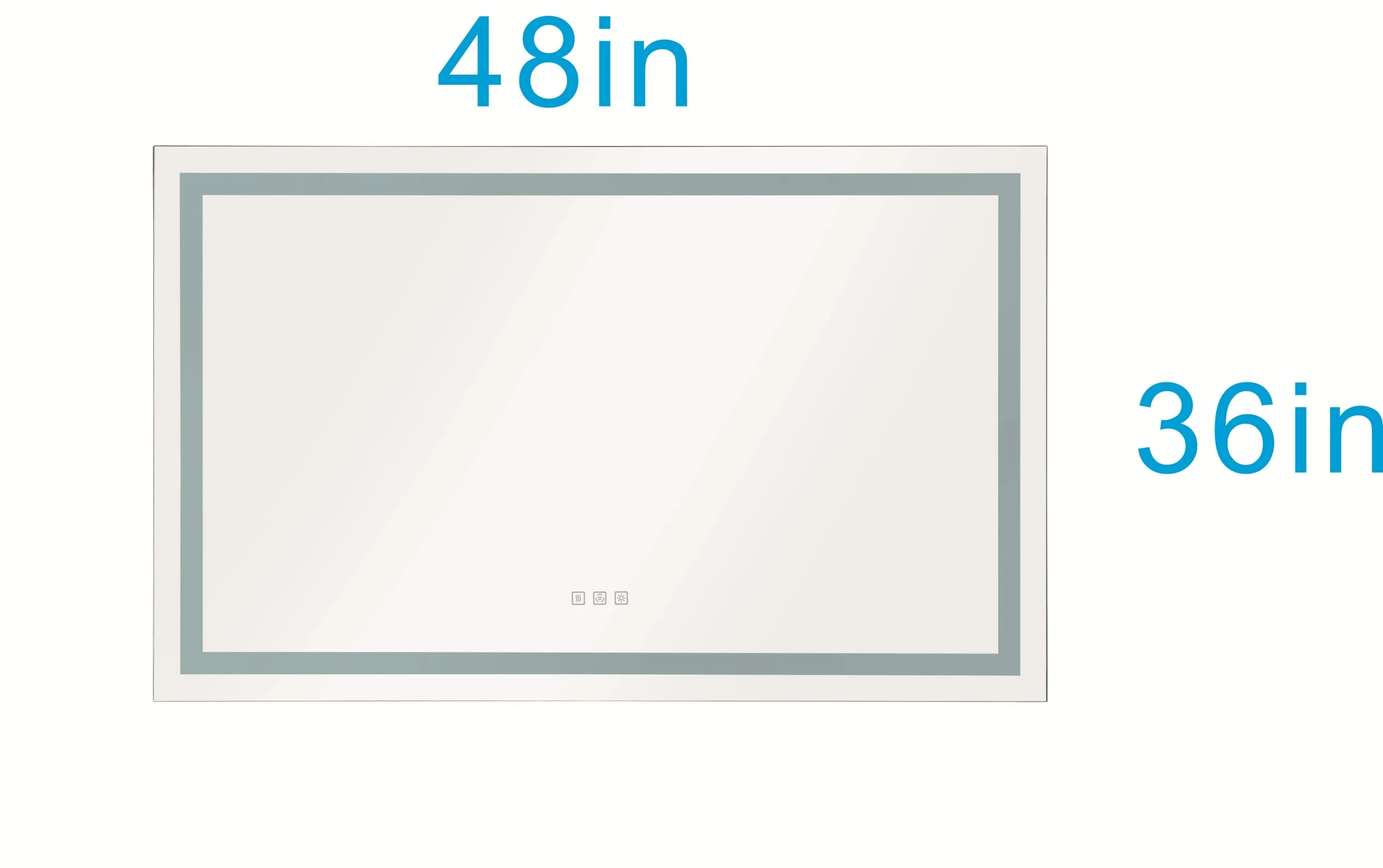 48*36 LED Lighted Bathroom Wall Mounted Mirror with High Lumen Anti-Fog Separately Control Dimmer Function
