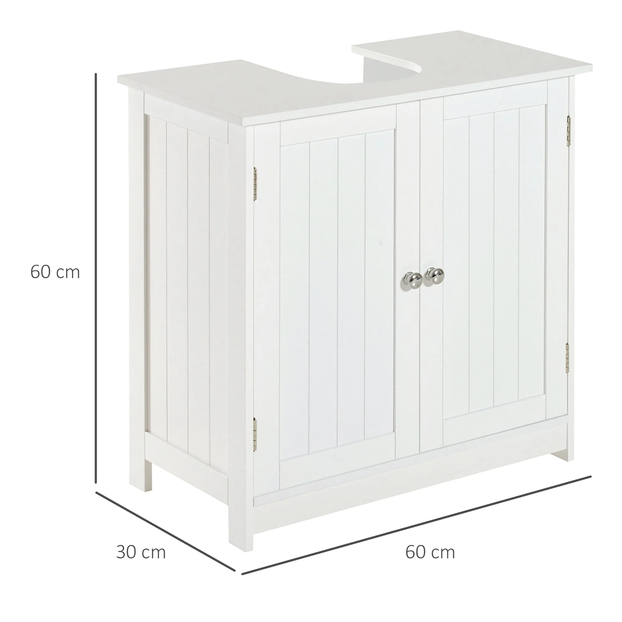 60Lx30Wx60H cm Sink Base Cabinet-White