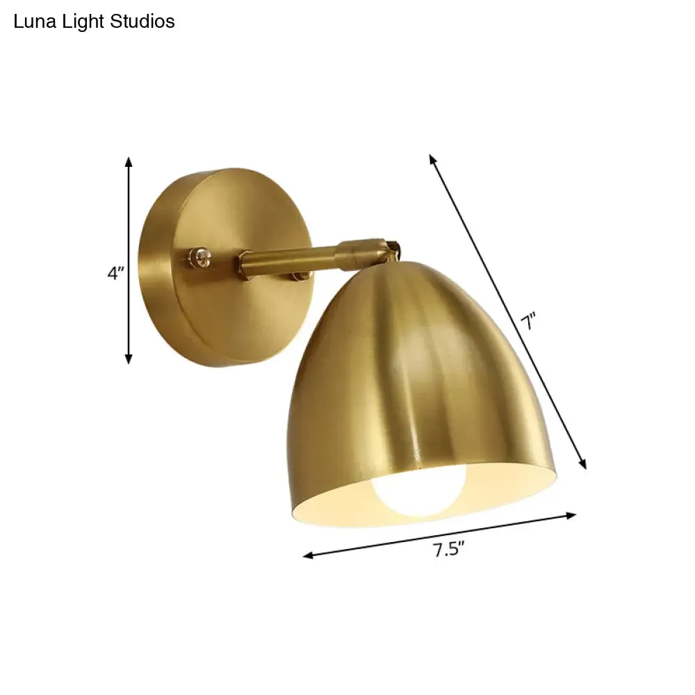 7.5"/12" W Brass Wall Sconce - Modern Tapered/Drum/Oval Design - Gold Finish