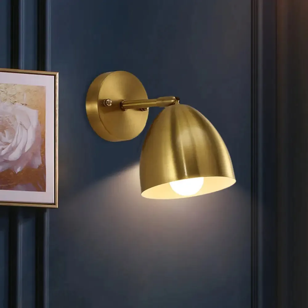 7.5"/12" W Brass Wall Sconce - Modern Tapered/Drum/Oval Design - Gold Finish