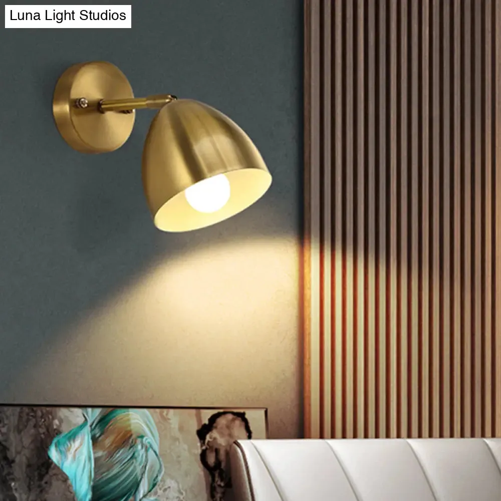 7.5"/12" W Brass Wall Sconce - Modern Tapered/Drum/Oval Design - Gold Finish