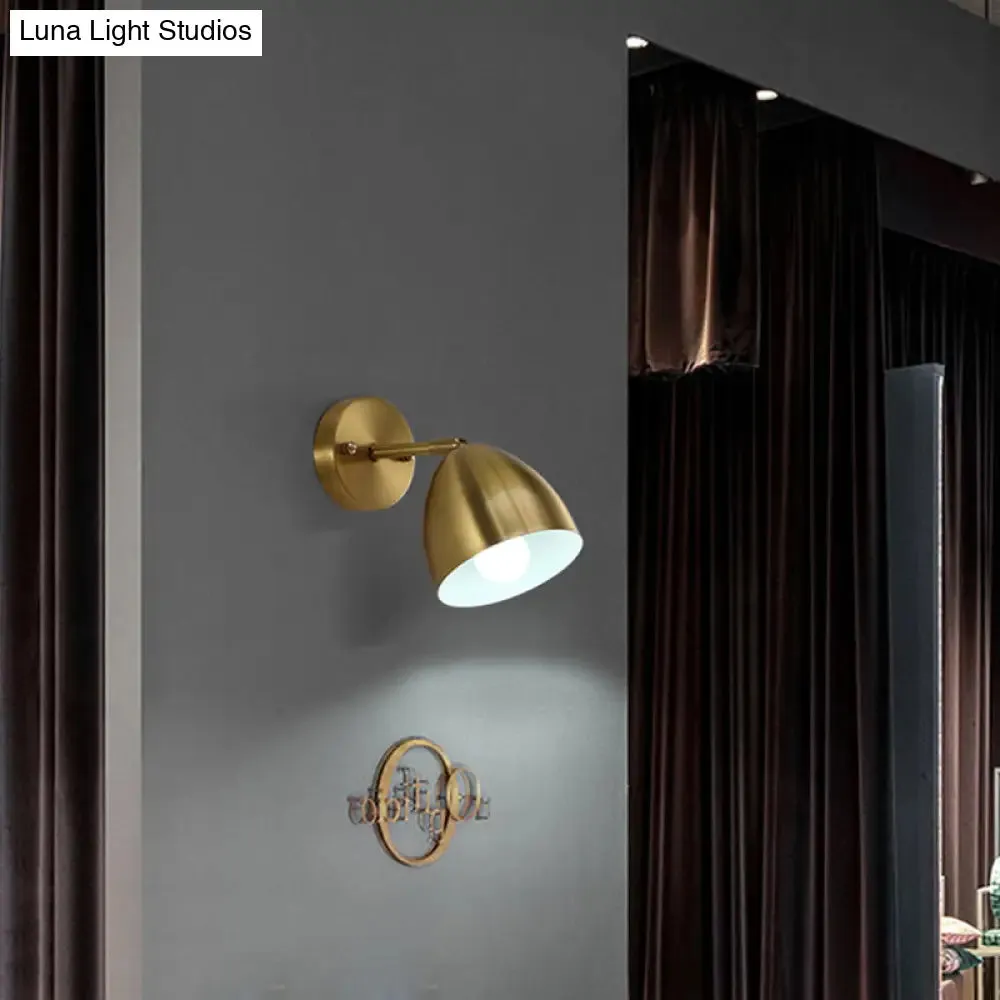 7.5"/12" W Brass Wall Sconce - Modern Tapered/Drum/Oval Design - Gold Finish