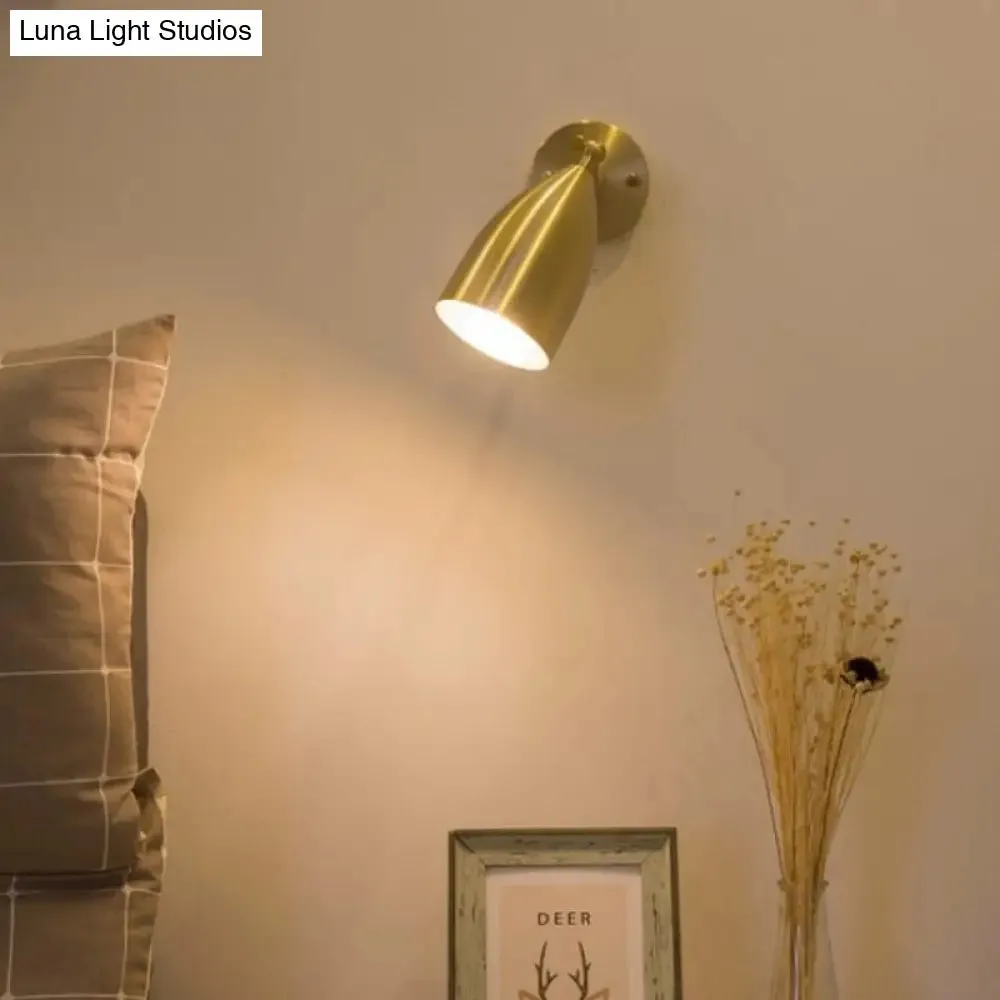 7.5"/12" W Brass Wall Sconce - Modern Tapered/Drum/Oval Design - Gold Finish