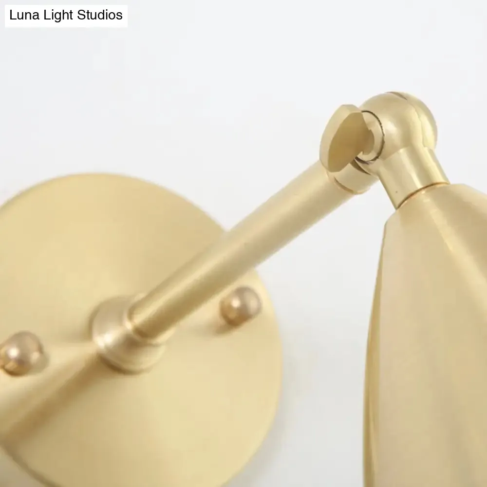7.5"/12" W Brass Wall Sconce - Modern Tapered/Drum/Oval Design - Gold Finish