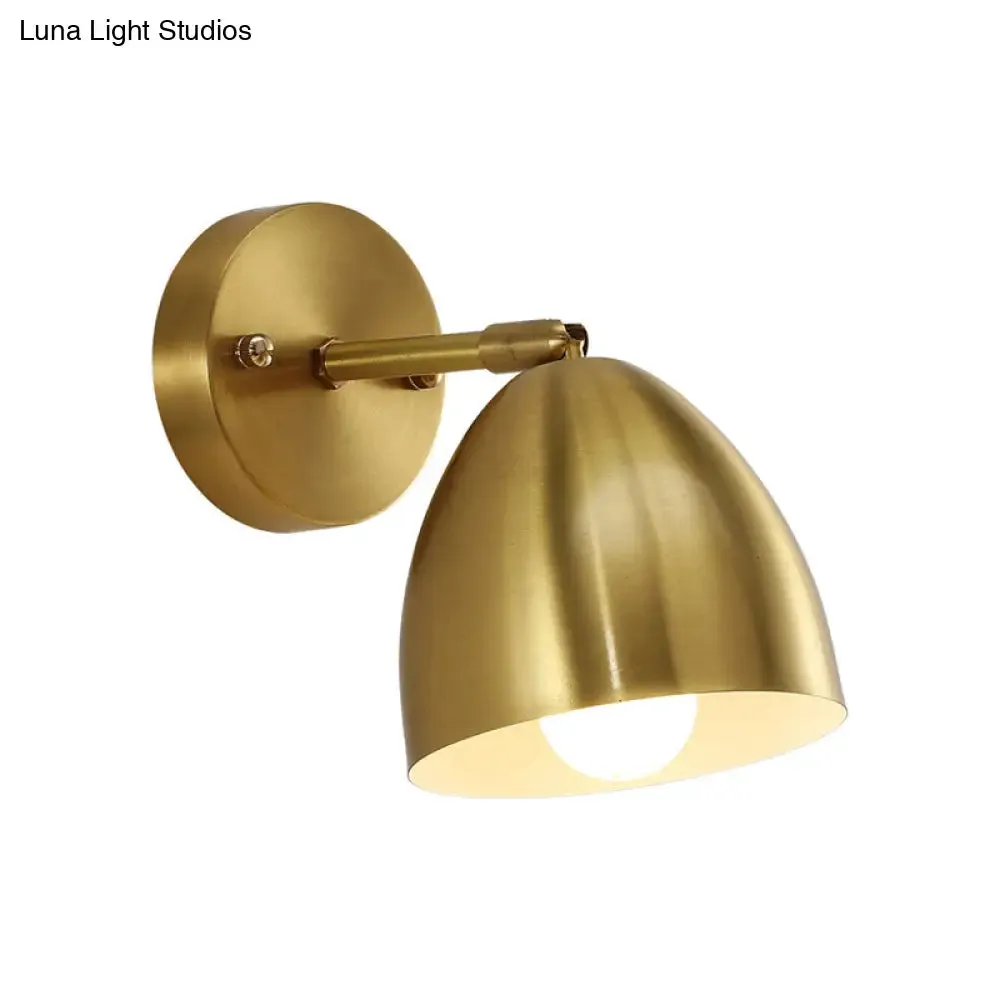 7.5"/12" W Brass Wall Sconce - Modern Tapered/Drum/Oval Design - Gold Finish