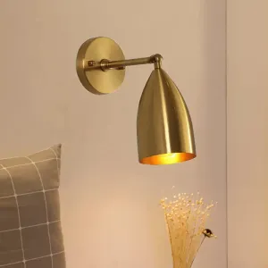 7.5"/12" W Brass Wall Sconce - Modern Tapered/Drum/Oval Design - Gold Finish