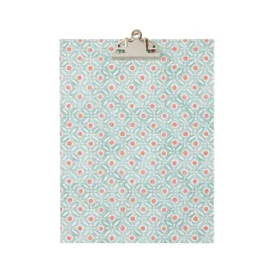 A4 Clipboard Batik Dots Coral/Aqua