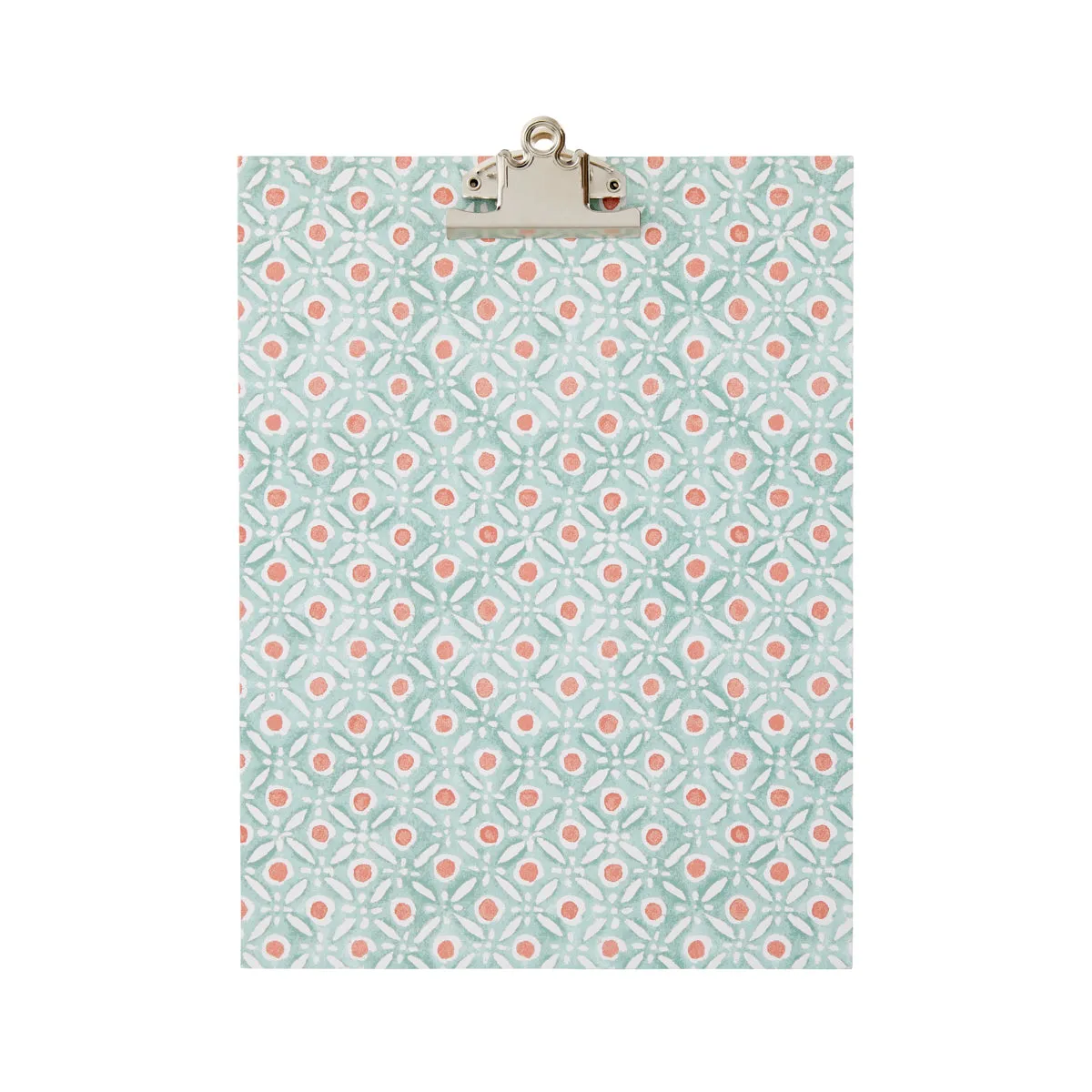 A4 Clipboard Batik Dots Coral/Aqua