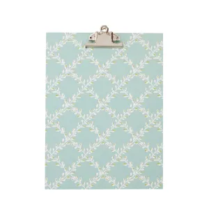 A4 Clipboard Bud Trellis Aqua