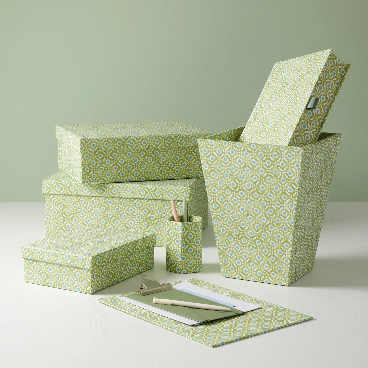 A5 Keepsake Batik Dots Green/Aqua