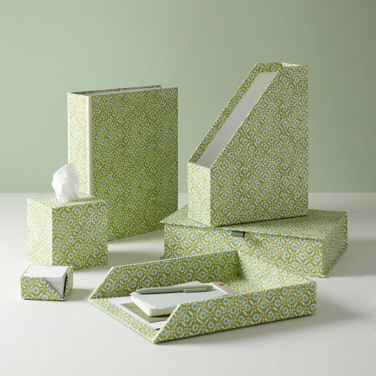 A5 Keepsake Batik Dots Green/Aqua