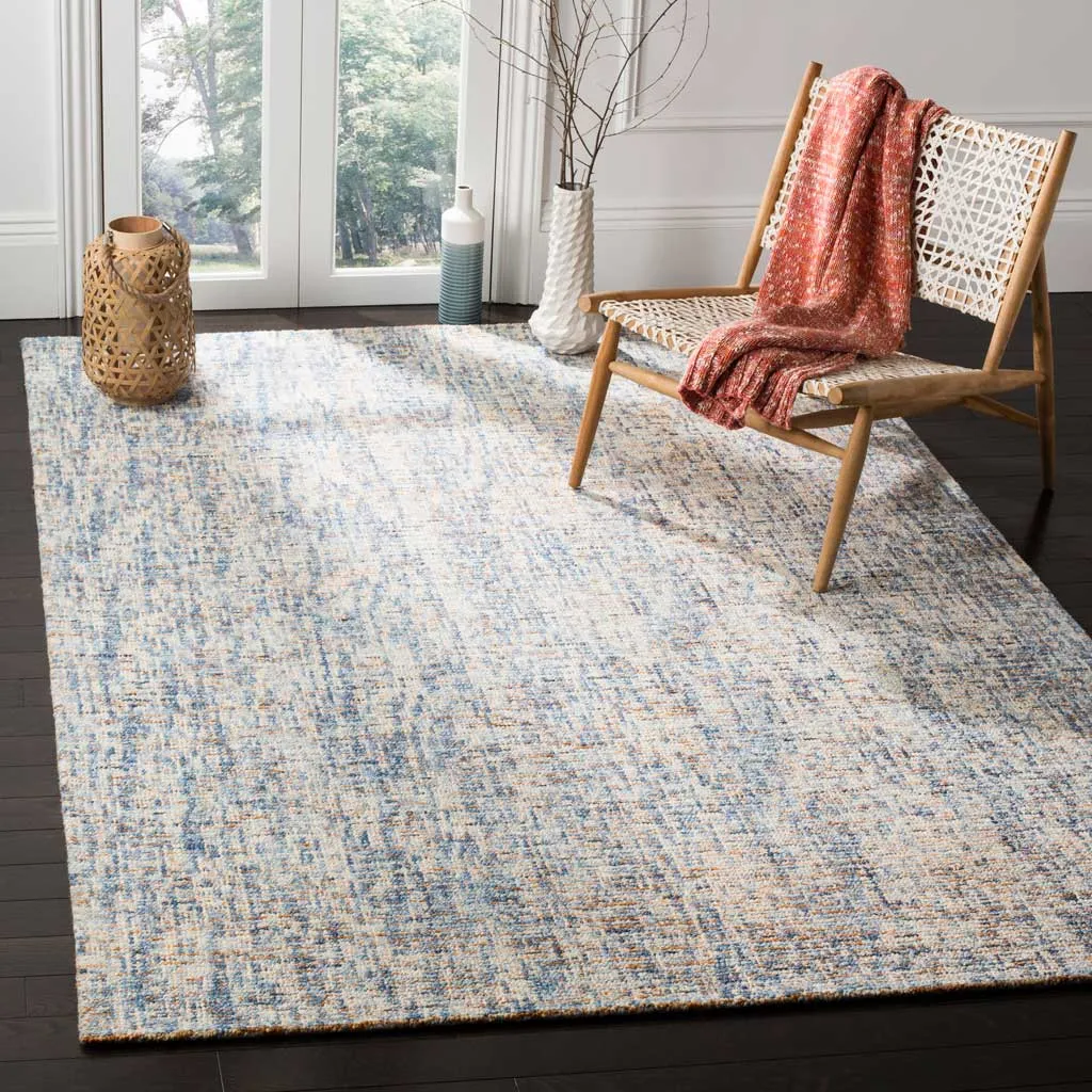 Abstract Dark Blue/Rust Area Rug