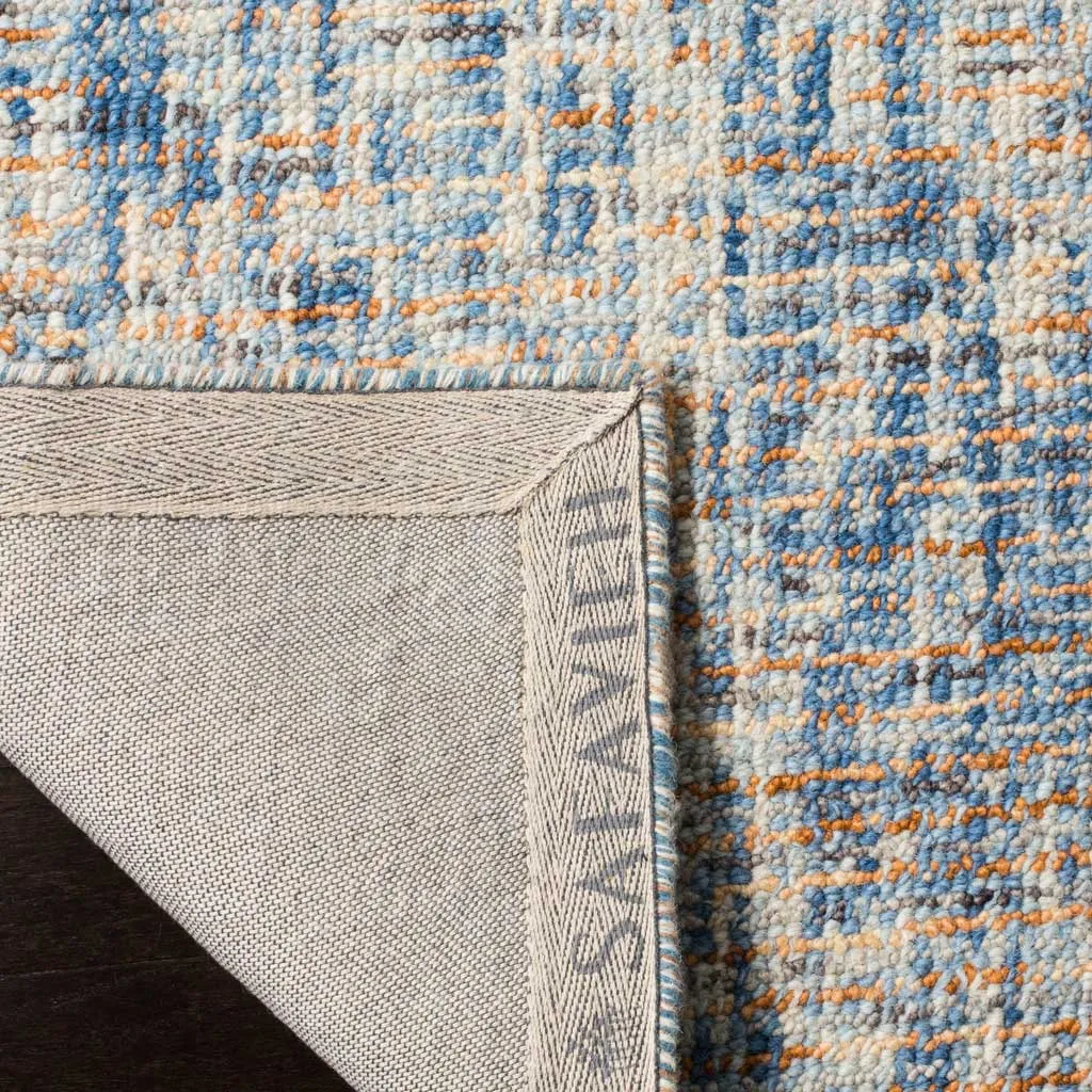 Abstract Dark Blue/Rust Area Rug