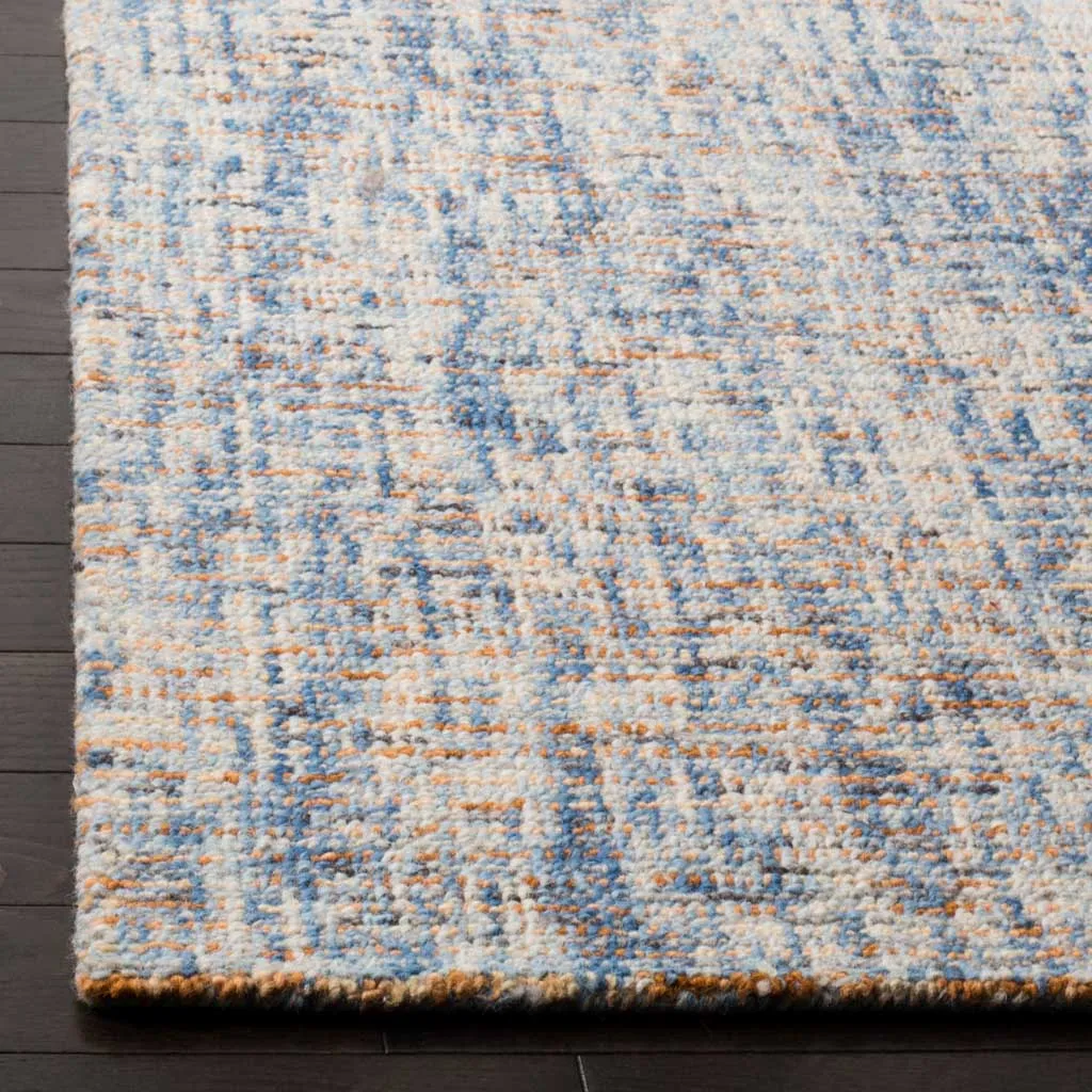 Abstract Dark Blue/Rust Area Rug