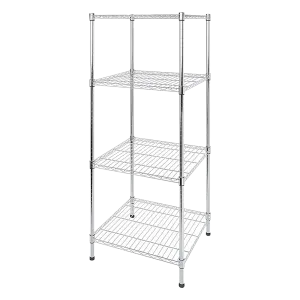 Adjustable Carbon Chrome Wire Storage Shelf, 4-Tier, 450x450x1800mm