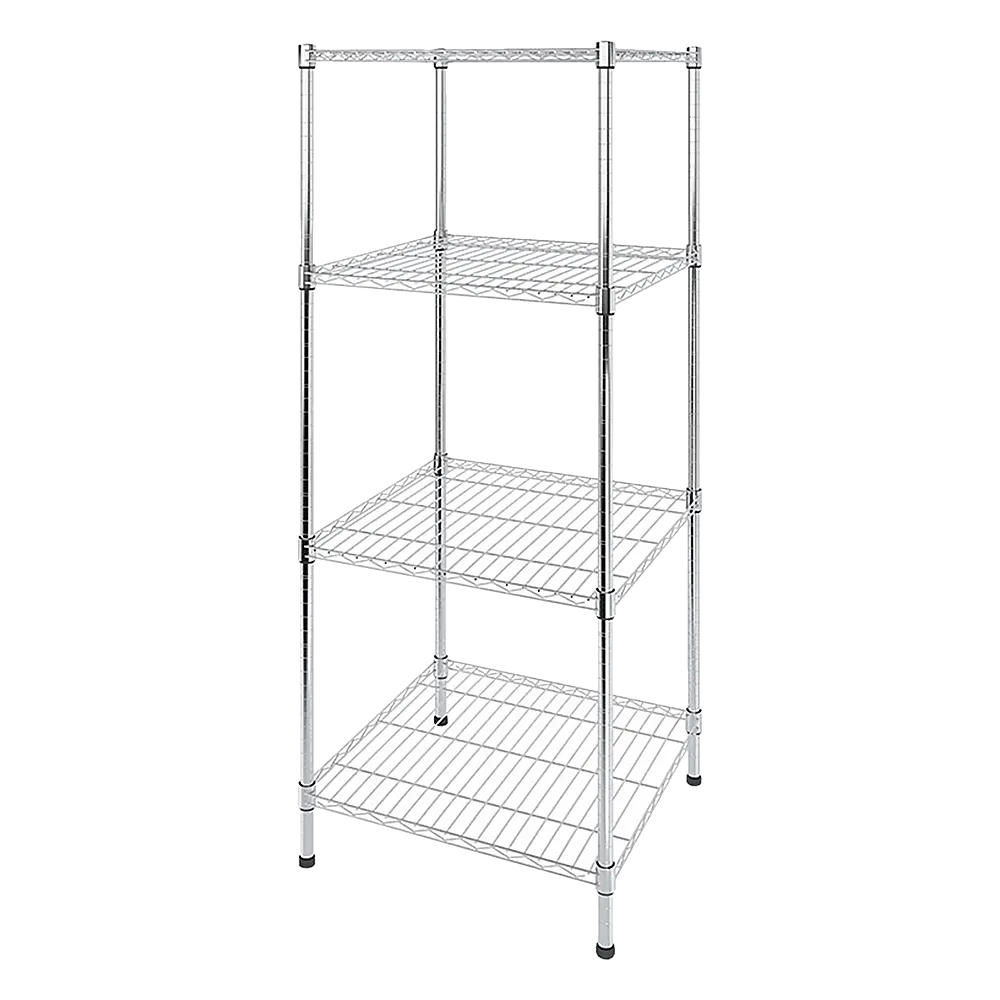 Adjustable Carbon Chrome Wire Storage Shelf, 4-Tier, 450x450x1800mm