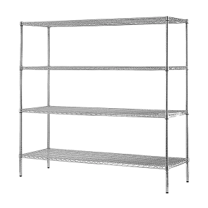 Adjustable Chrome Wire Storage Shelf, 4-Tier, Steel
