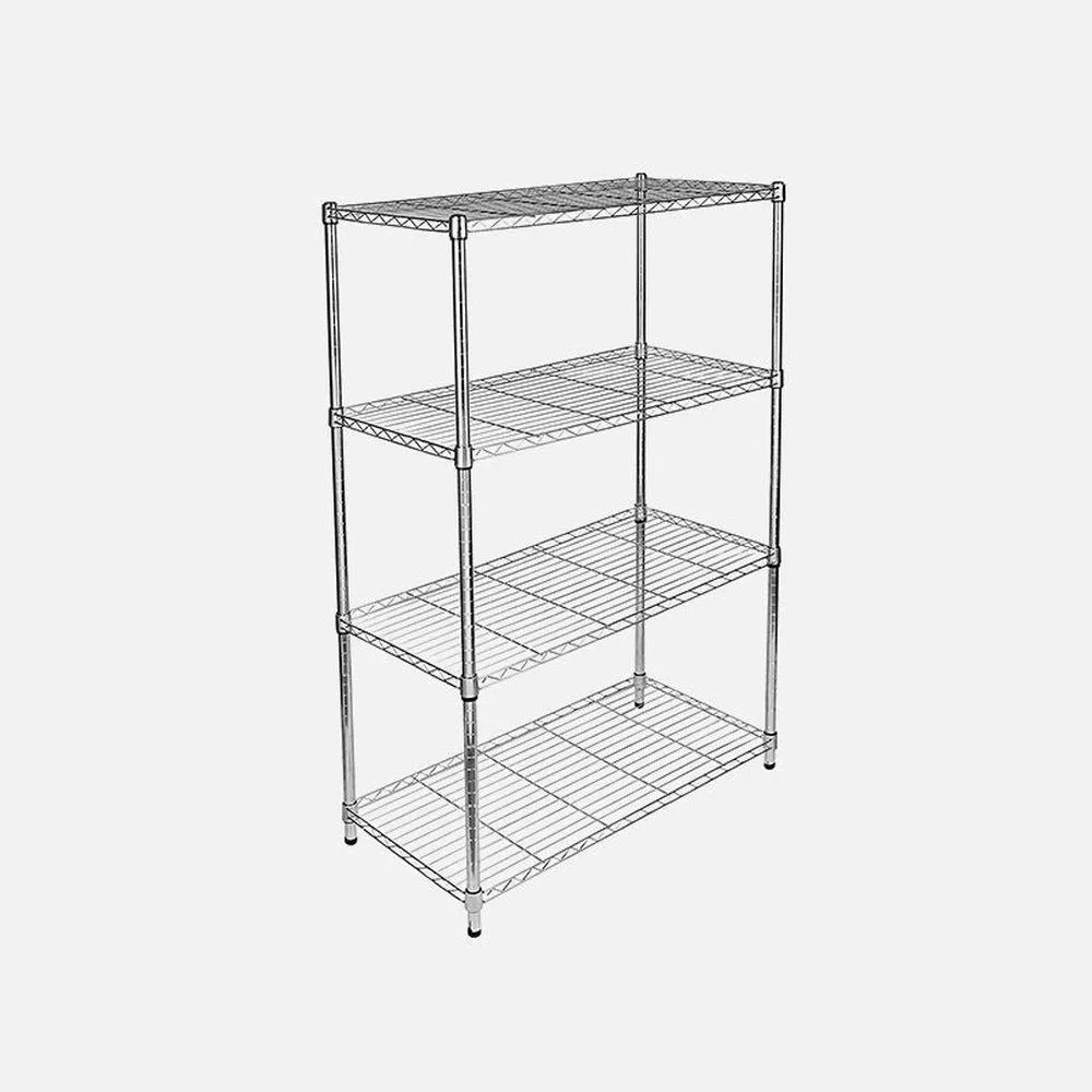 Adjustable Steel Storage Chrome Shelves 4-Tier (Wider)