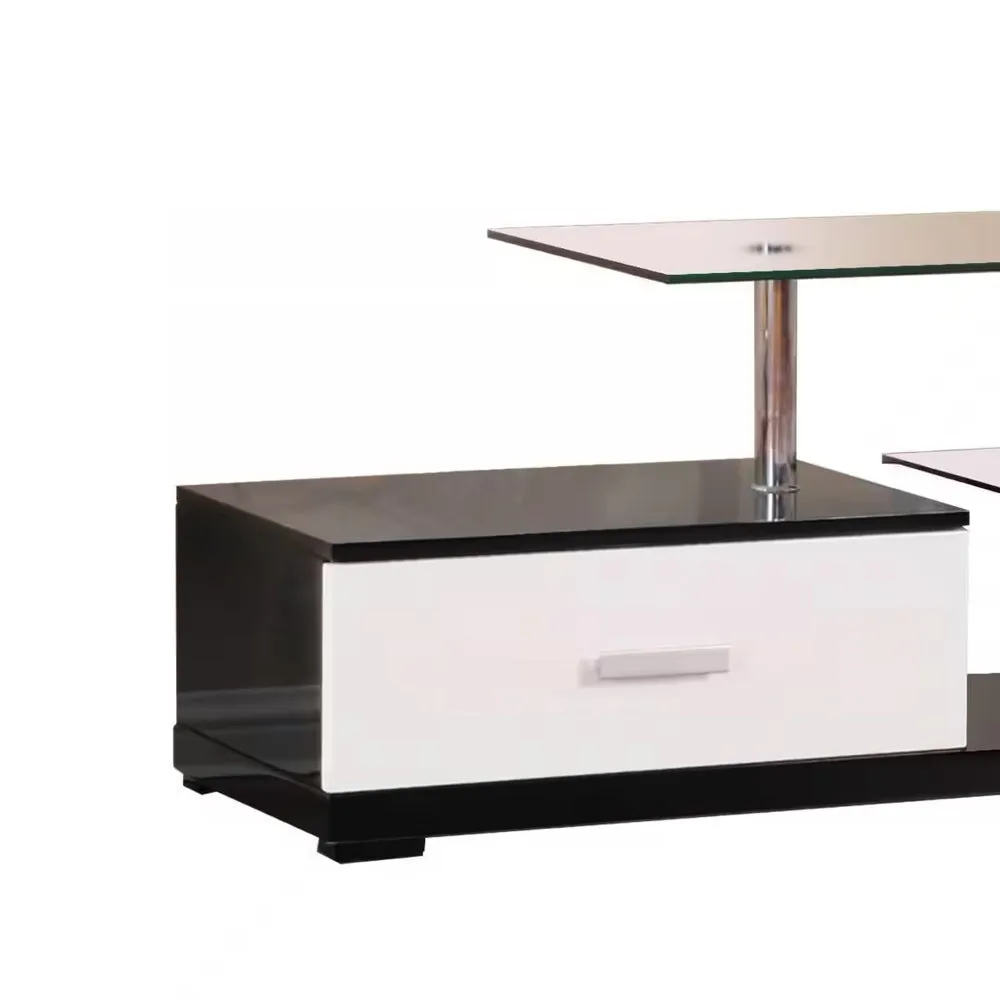 Affable TV Stand, White & Black By Casagear Home