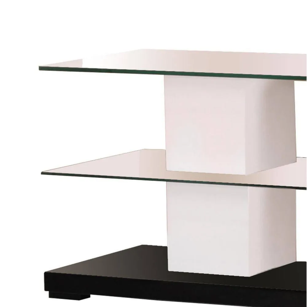 Affable TV Stand, White & Black By Casagear Home
