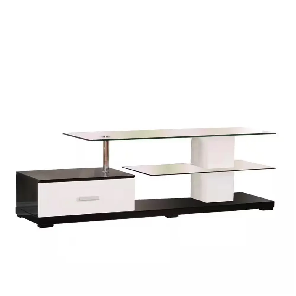 Affable TV Stand, White & Black By Casagear Home